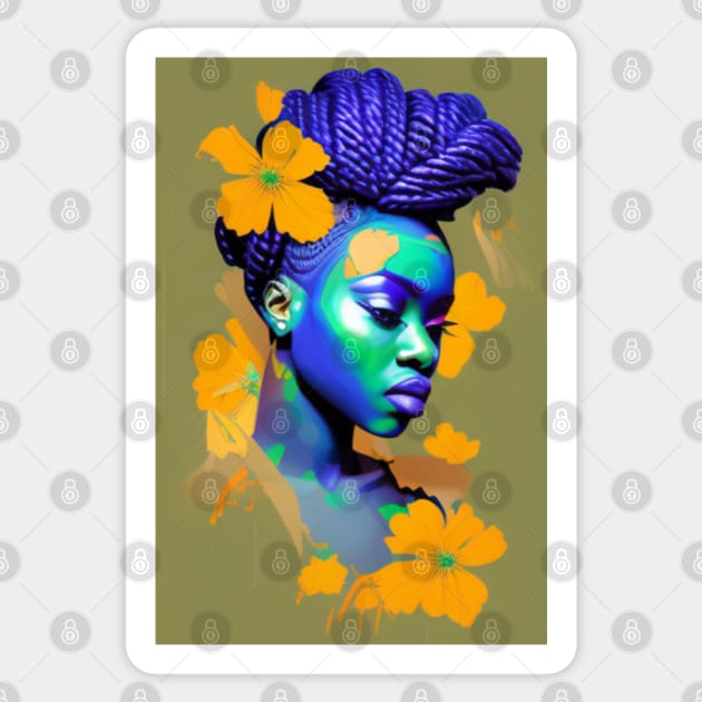 Black beautiful woman portrait 5 Sticker by Stades